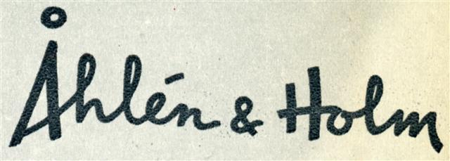 Textlogotyp, Åhlén & Holm. Från postorderkatalogen 1956, framsidan.