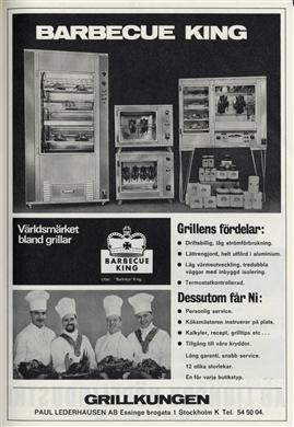 Reklamannons för Paul Lederhausens firma Grillkungen (Paul Lederhausen AB) som säljer grillutrustning.