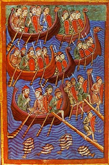 Daner landstiger i England 866. Illustration ur 