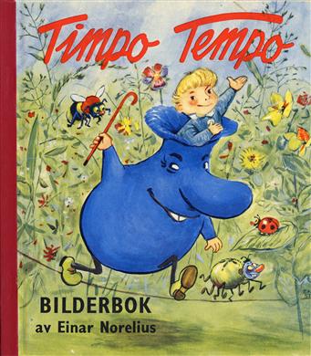 Framsida till bilderbok (barnbok) av Einar Norelius, utgiven av Åhlén & Holm AB.