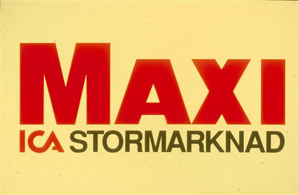 ICA Maxi stormarknad, logotyp, 1996.