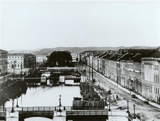 Göteborg, 1869, vy över centrala staden.